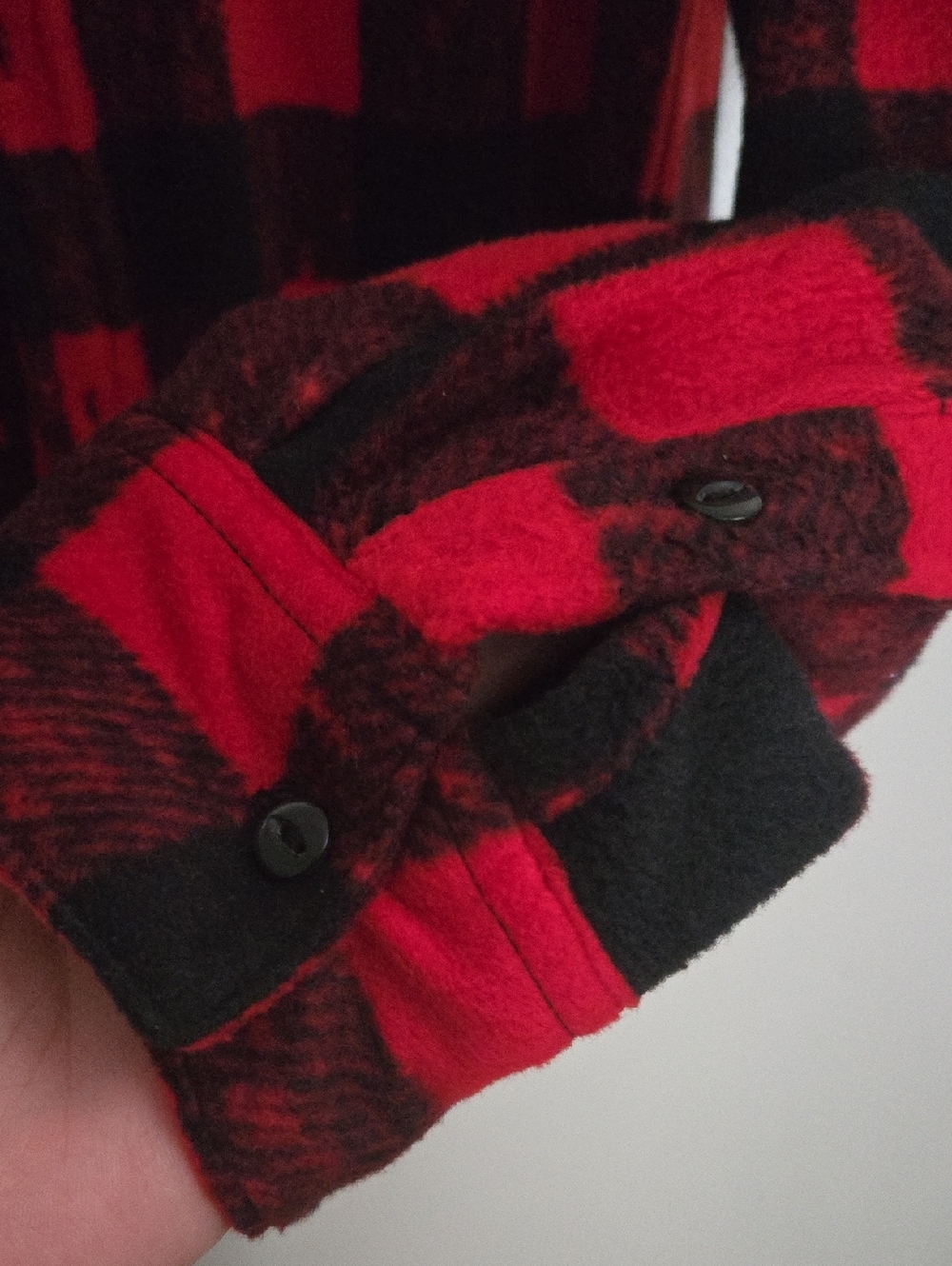 Brooklyn Cloth Red & Black Buffalo Plaid Button-Up Fleece Shirt - Picture 4 of 7